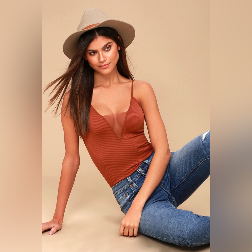 Free People Intimately Come Around Cami – Rust Orange, XS/S 🧡